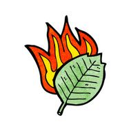 cartoon burning leaf N20