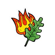 cartoon burning leaf N21