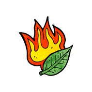 cartoon burning leaf N22