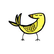 cartoon yellow bird N38