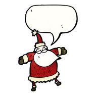 cartoon santa with speech bubble N8