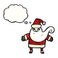 cartoon santa with thought bubble N5