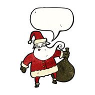 cartoon santa with speech bubble N10