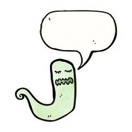 cartoon ghost with speech bubble N44