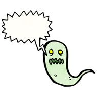 cartoon ghost with speech bubble N45