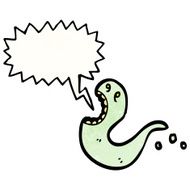 cartoon ghost with speech bubble N46