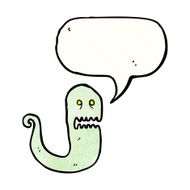 cartoon ghost with speech bubble N47
