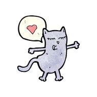 funny cartoon cat with love heart N2