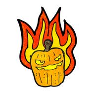 flaming pumpkin cartoon N4