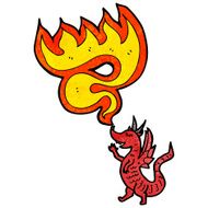cartoon fire breathing dragon N14