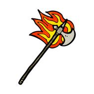 flaming medieval axe N2