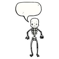 cartoon skeleton with speech bubble N9