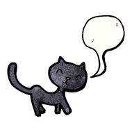 cartoon black cat N90