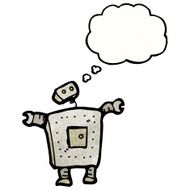 cartoon robot with thought bubble N206