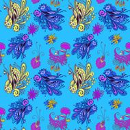 Blue flower seamless pattern N2