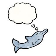 dolphin with thought bubble cartoon N3