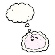 cartoon cloud with thought bubble N26