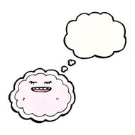 cartoon cloud with thought bubble N27