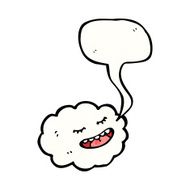 cartoon cloud with speech bubble N56