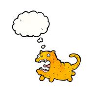 crazy cartoon cat with thought bubble N2