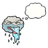 Cartoon Raincloud With Thought Bubble N14