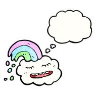 cartoon cloud with thought bubble N28