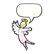 cartoon angel with speech bubble N15