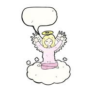 cartoon angel with speech bubble N16