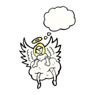 angel on cloud cartoon N3