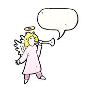 cartoon angel with speech bubble N18