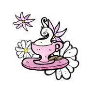 cartoon cup and saucer N10