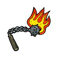 flaming mace weapon cartoon N3