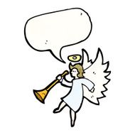cartoon angel with speech bubble N19