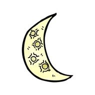 Cartoon Crescent Moon N25