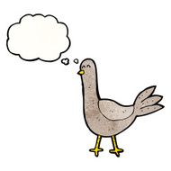 cartoon bird with thought bubble N378