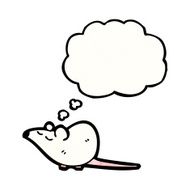mouse with thought bubble cartoon N3