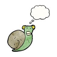 cartoon snail with thought balloon N4