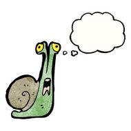 cartoon snail with thought balloon N5