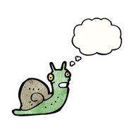 cartoon snail with thought balloon N6