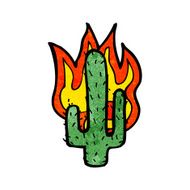 flaming cactus cartoon N2