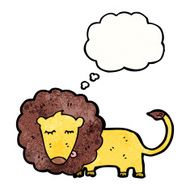 lion with thought bubble cartoon N3