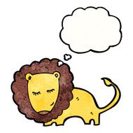 lion with thought bubble cartoon N4