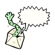 spooky ghost letter cartoon N2