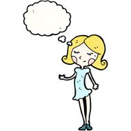 pretty girl with thought bubble N6