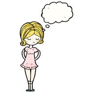 pretty girl with thought bubble N7