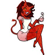 cartoon devil woman