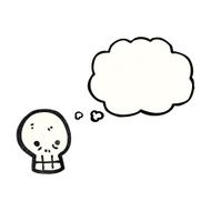 skull with thought bubble cartoon N3