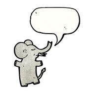 cartoon elephant with speech bubble N14