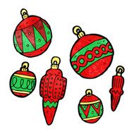 cartoon christmas baubles N2