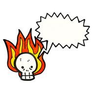 Cartoon Flaming Skull N47
